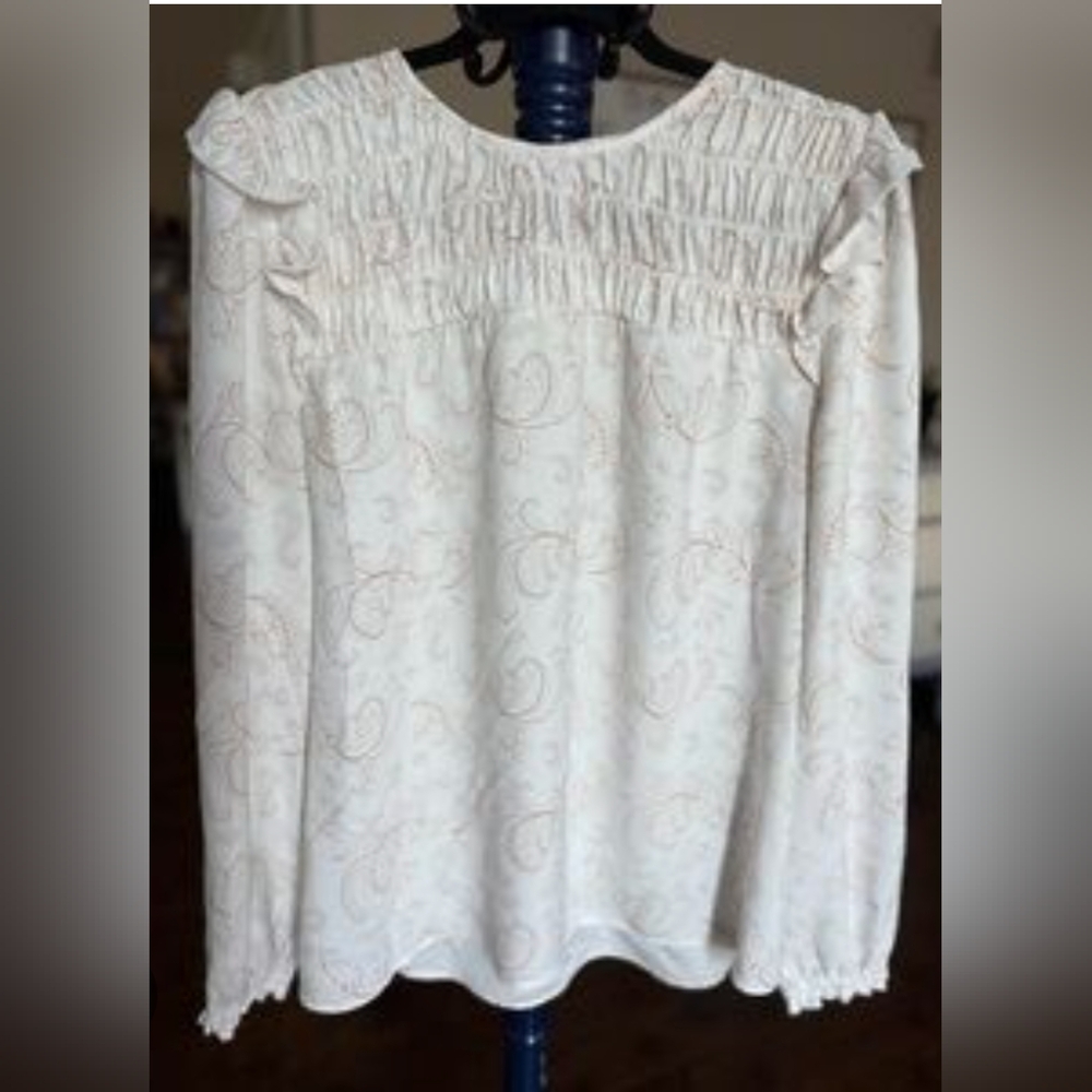 Loft Cream Blouse With Subtle Pattern - image 2